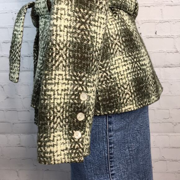 Signature by Larry Levine Green Tweed Plaid Blazer / Jacket Women's Size 10 - Picture 7 of 10